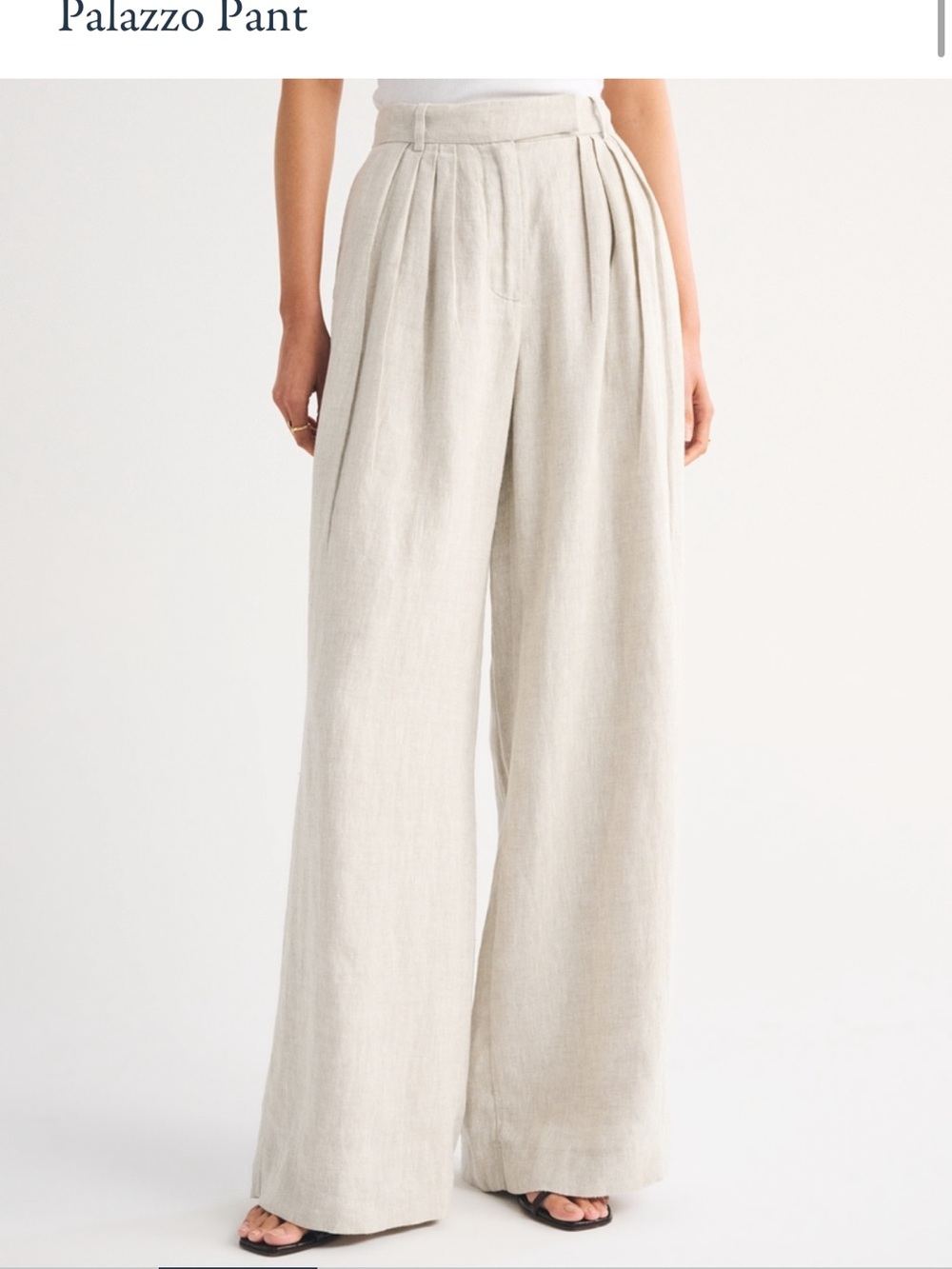 Abercrombie & Fitch Cream Wide-Leg Palazzo Pants